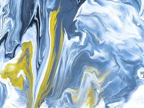 Azul Oro Y Fondo Pintado A Mano Abstracto Blanco Stock De Ilustraci N