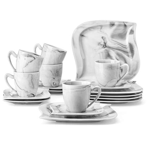 Malacasa Series Elvira 18 Piece Porcelain Coffee Set Dinnerware Set