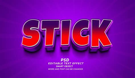 Premium Psd Stick 3d Editable Text Effect Photoshop Psd Template