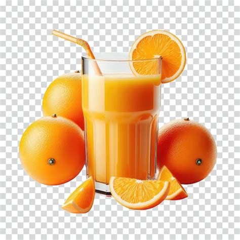 Premium PSD Orange Juice With Oranges Beside Transparent Background