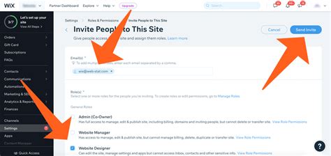 Send A Wix Site Contributor Invite