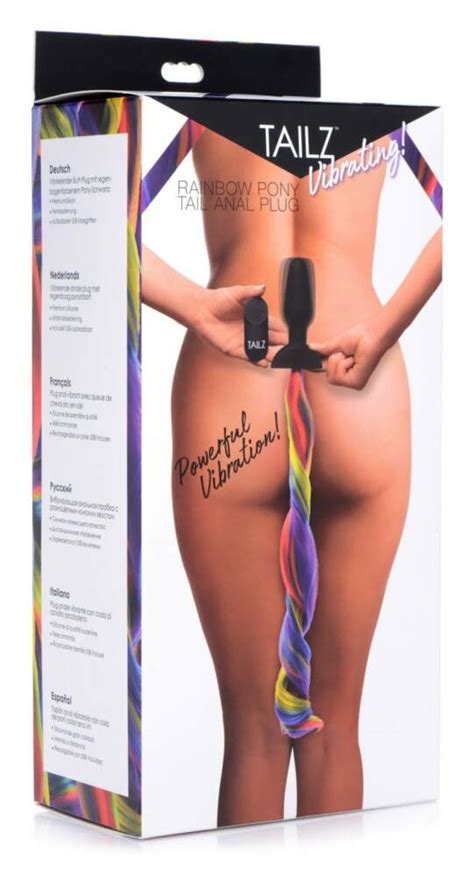 Remote Control Vibrating Rainbow Pony Tail Anal Plug ETFM