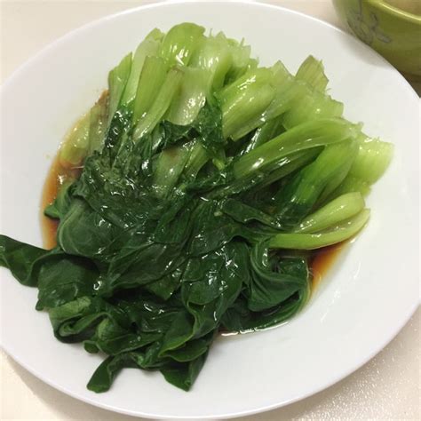 蒜蓉白灼青菜 蒜蓉菜心 白灼菜 大山谷图库