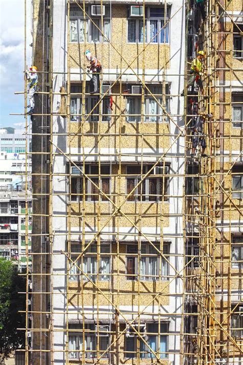 Construções De Bambu Do Andaime Foto de Stock Editorial Imagem de