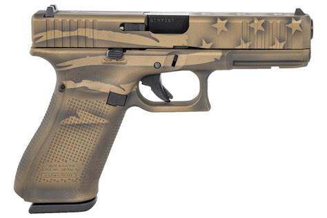 Glock 17 Gen5 9mm Pistol With Coyote Battle Worn Flag Cerakote Finish Sportsmans Outdoor