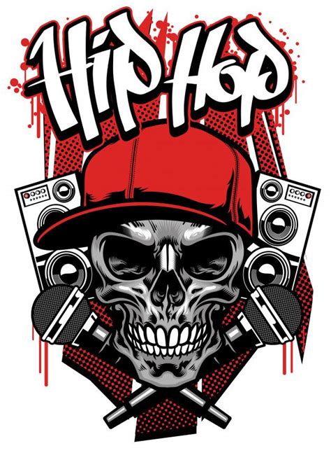 Premium Vector Hip Hop T Shirt Design With Skull Wearing Cap Hip