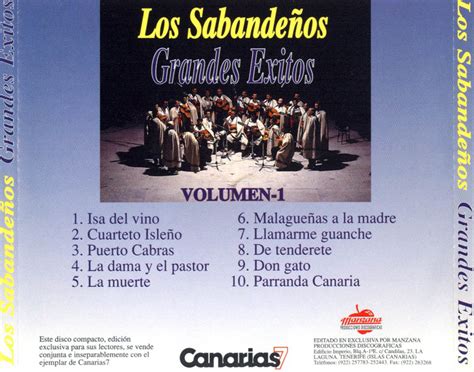 Car Tula Trasera De Los Sabande Os Grandes Exitos Volumen 1 Portada