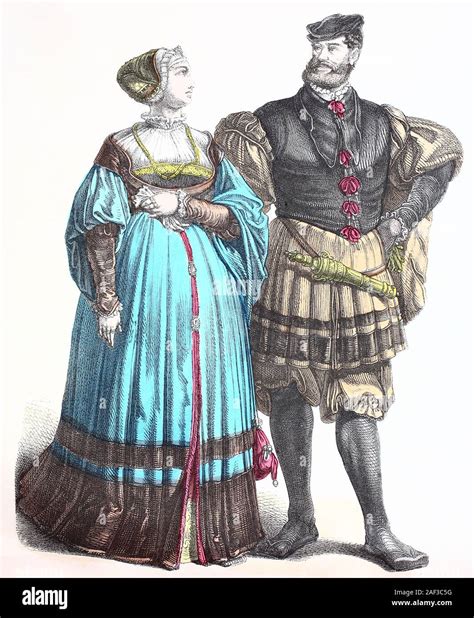 National costume, clothes, history of the costumes, German noblemen ...