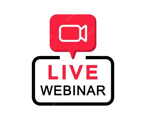 Premium Vector Live Webinar Button Live Stream Logo Video Conference Icon