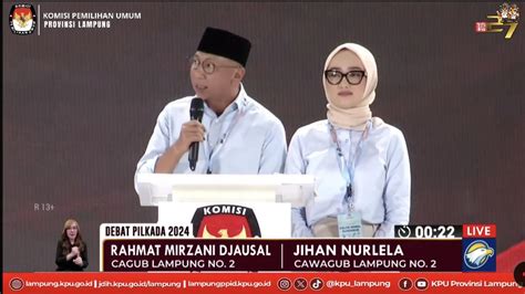 Debat Pilgub Lampung Mirza Komitmen Tingkatkan Kualitas Pelayanan