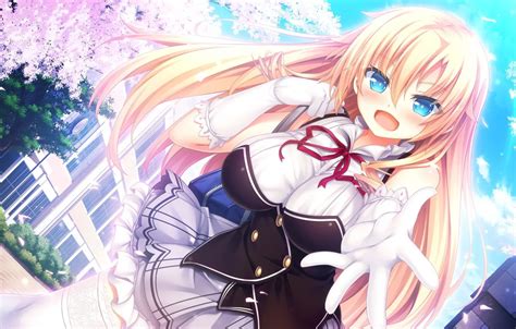 Wallpaper Kawaii Big Anime Sakura Blonde Leaf Oppai Sugoi For Mobile And Desktop Section