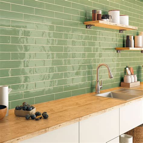 Villetta Sage Gloss Ceramic Wall Tile