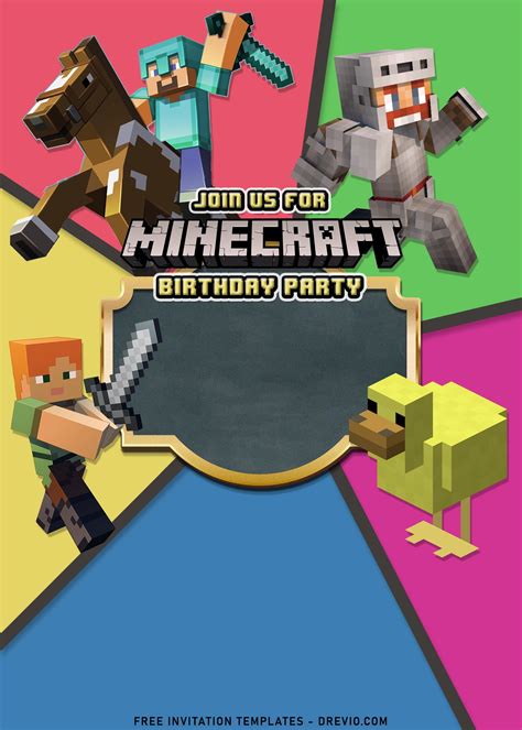 Minecraft Birthday Invitation Printables