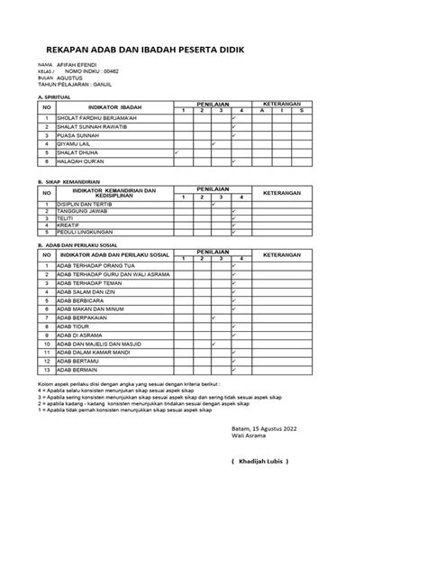 Form Penilaian 12 Sma Agustus 2022 Pdf