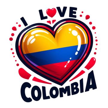 3d Image Of A Colombia Heart With Flag Colors On Transparent Background ...