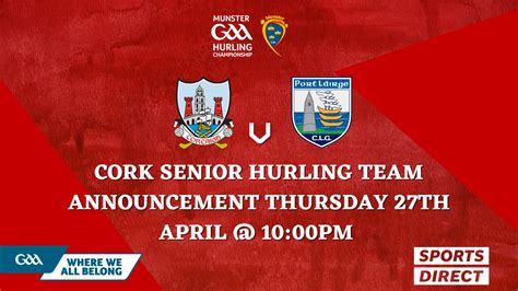 Cork GAA On Twitter The Cork Senior Hurling Team To Play Waterford In