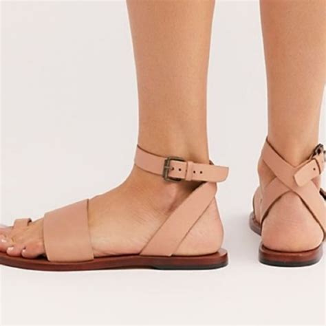Free People Shoes Free People Torrance Nude Flat Wrap Sandals Poshmark