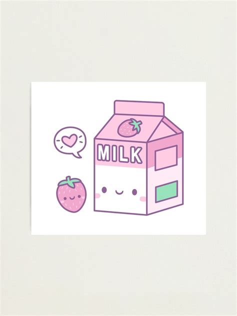 Cute Strawberry Milk Carton Photographic Print For Sale By Rustydoodle Redbubble