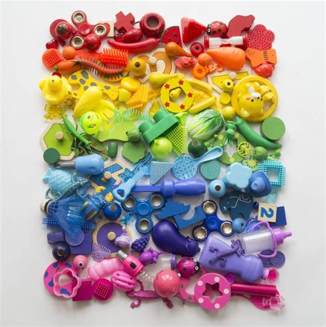 Children`s toys rainbow stock photo. Image of creative - 169934574