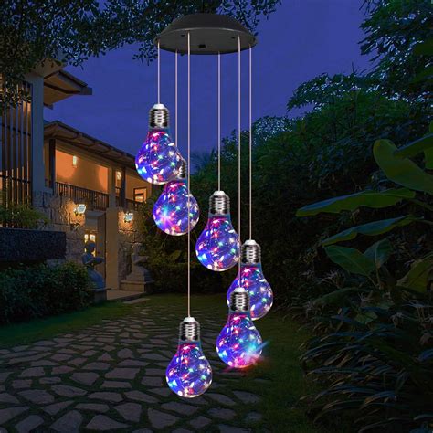 VibHome Outdoor Solar Bulb Bubble LED Wind Chime, Garden Decorative