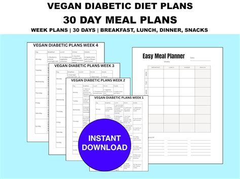 Vegan Diabetic Meal Plan Pdf Weight Loss Meal Plan 30 Day Plant Based