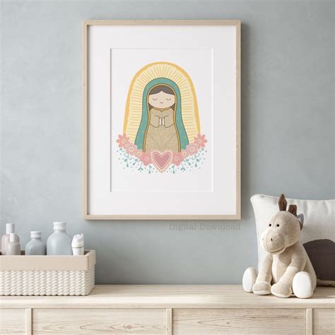 Guadalupe Our Lady Of Guadalupe Print Virgin Mary Virgen De Etsy España Religious Artwork