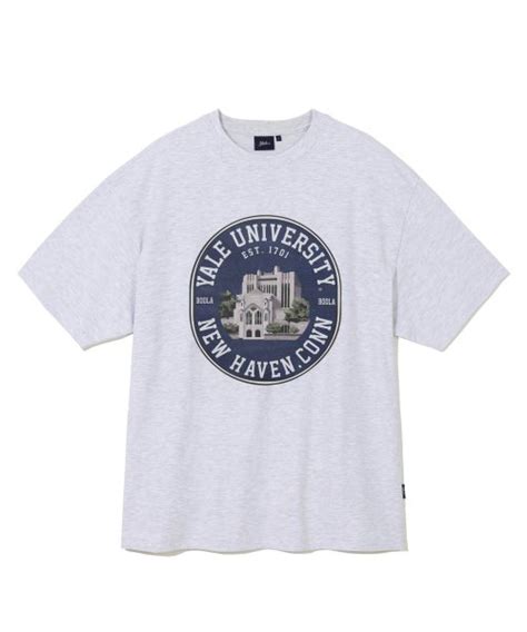 MUSINSA YALE CAMPUS GRAPHIC TEE LIGHT GRAY