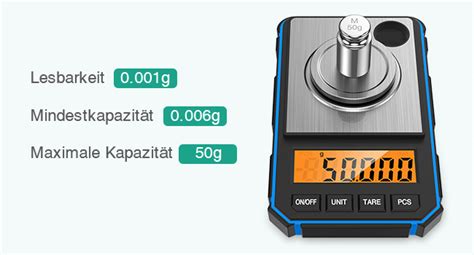 ORIA Feinwaage Präzisionswaage 50g 0 001g Digitale Milligramm Waage