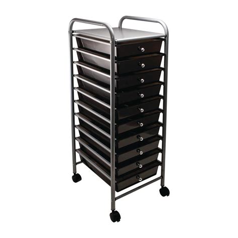 Advantus 10 Drawer Steel File Organizer Cart In Smoke 34007 The Home