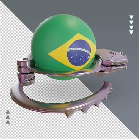 D Esposar Bandera De Brasil Renderizado Vista Izquierda Archivo Psd