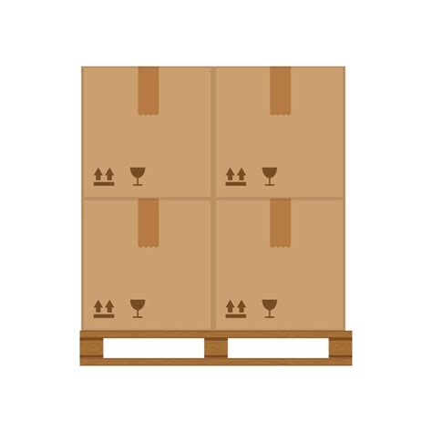 Premium Vector Boxes On Wooded Pallet Vector Illustration