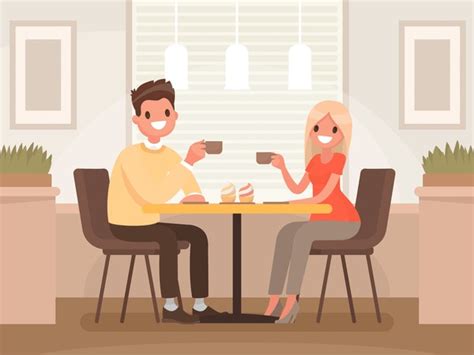 Couple Cafe Date Over 4 725 Royalty Free Licensable Stock Vectors