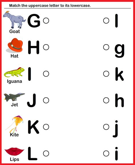 Printable Match Uppercase And Lowercase Letters