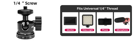 Amazon FIFIELD Universal Screw Hot Shoe Mount Adapter Metal Tripod Ball Head