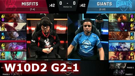 Misfits Vs Giants Game 1 S7 EU LCS Spring 2017 Week 10 Day 2 MSF Vs