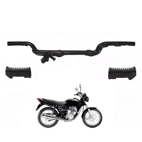 Estribo Preto Pedal Apoio Dianteiro Par Borracha Honda Cg Titan Today