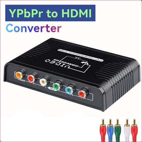 Adaptador Conversor De Áudio De Vídeo Ypbpr Para HDMI 1080P 5 RCA