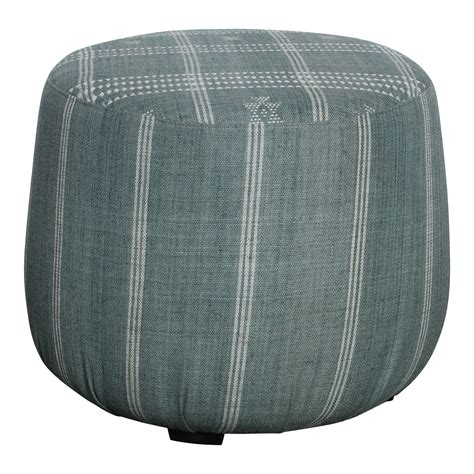 Pattison Blue Grey Ottoman Found Rental Co