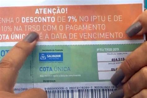 Cota Nica Do Iptu De Salvador Pode Ser Paga De Desconto