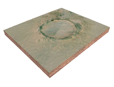 Tenoumer Crater Mauritania Terrain 3d Model By 3dstudio