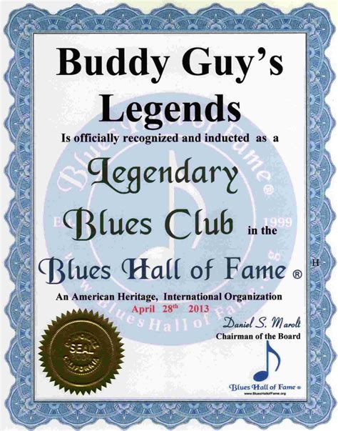 Blues Hall of Fame ® Great Blues Bars of Chicago, Illinois includes: