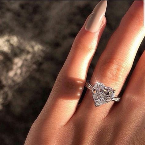 Jewelry Silver Heart Rhinestone Ring Size 6 Poshmark