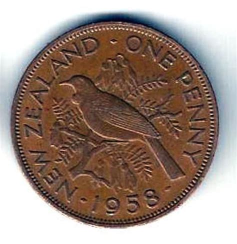 Bird Coin Coin Connoisseur Antique One Penny Coin From New Zealand Tui