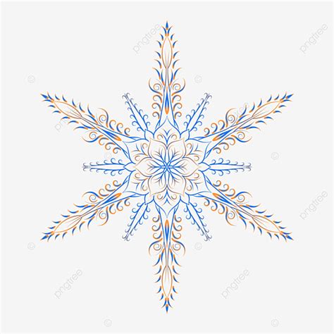 Christmas Snowflakes Vector Art Png Christmas Blue Orange Snowflake