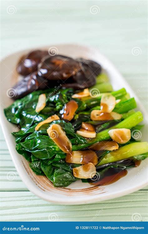 Hong Kong Kale Stir Fried In Oyster Sauce Stock Photo Image Of Stir