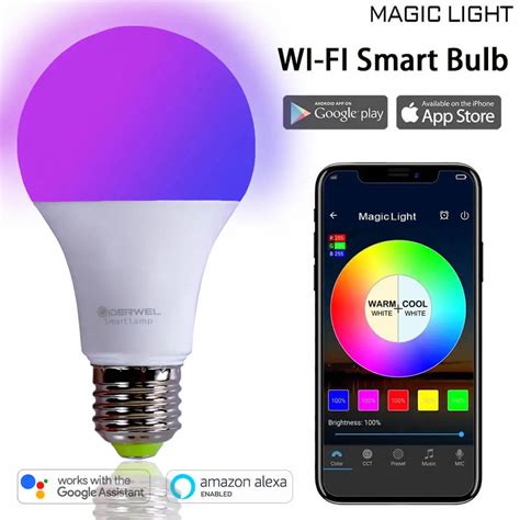 Aliexpress Buy Home LED WIFI App RGBW Bulbs 60W Equivalent Smart