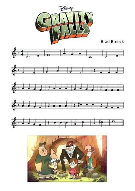 gravity falls theme song piano sheet music - Google Search | Ноты для ...