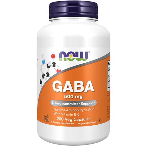 Amazon.com: NOW GABA 500 mg,200 Veg Capsules : Health & Household