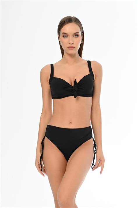 AQUAVİVA Aquaviva Kadın Siyah Fiyonklu Yanı Sürgülü Julia Bikini TakımıFiyatı Yorumları Trendyol