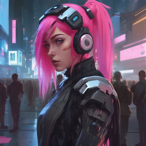 Pink Haired Cybergir By Nemoarrigo On Deviantart